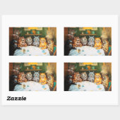 Cats Enjoying Cigars & Brandy Rechteckiger Aufkleber (Blatt)