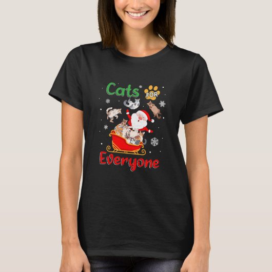 Cats Everyone Christmas Santa Claus T-Shirt (Vorderseite)
