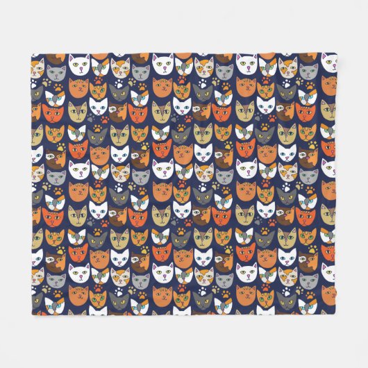 Cats Everywhere Cat Person Fleecedecke (Vorderseite (Horizontal))