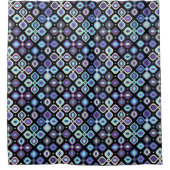 Cats-eye 70er Jahre geometrische Blumenmuster Duschvorhang (Vorderseite)