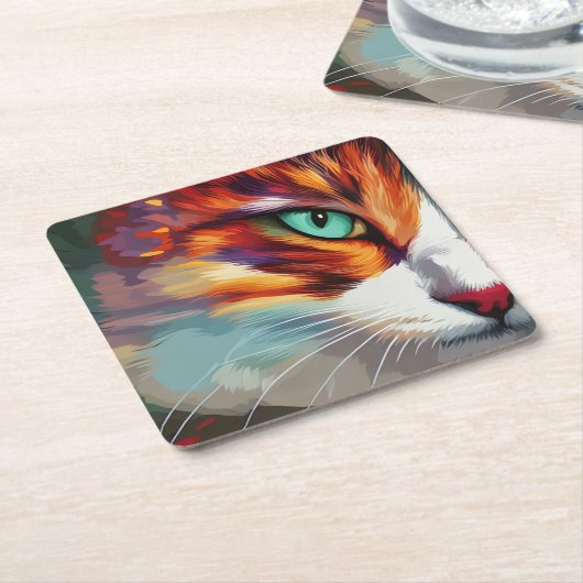 Cat's Eye Design Rechteckiger Pappuntersetzer (angewinkelt)