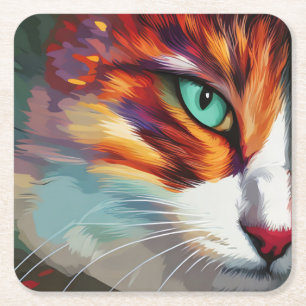 Cat's Eye Design Rechteckiger Pappuntersetzer