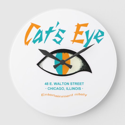 Cat's Eye Nightclub, Chicago, IL Große Wanduhr (Vorderseite)
