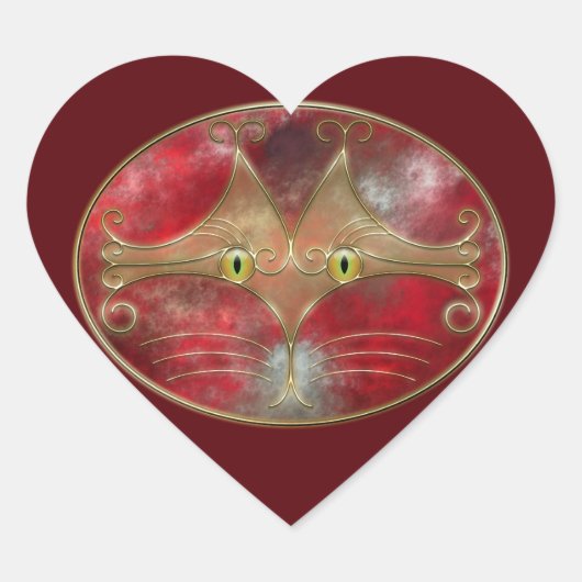 Cat's-Eyes-Stickers Herz-Aufkleber (Vorderseite)