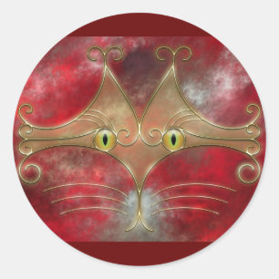 Cat's-Eyes-Stickers Runder Aufkleber