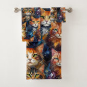 Cats Faces Animals Art Badhandtuch Set (Insitu)
