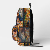 Cats Faces Animals Art Bedruckter Rucksack (Rechts)