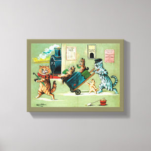 Cats Family Travel, Louis Wain Leinwanddruck