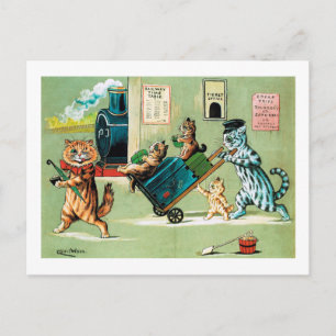 Cats Family Travel, Louis Wain Postkarte