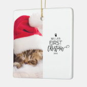 Cat's First Christmas Foto Holiday Keramikornament (Links)
