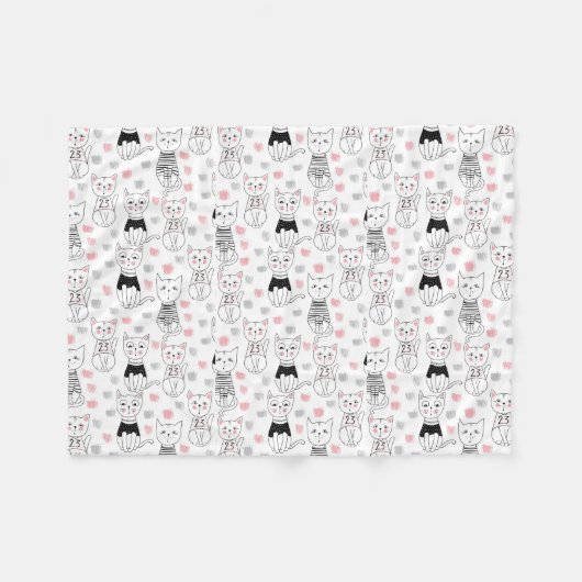 Cats Fleece Blanket (Vorderseite (Horizontal))