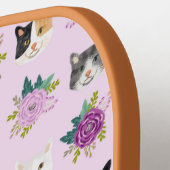 Cats Florals Lila Pickleball Schläger (Linke Seite)