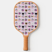 Cats Florals Lila Pickleball Schläger (Rückseite)