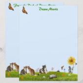 Cats, Flowers, and Butterflies Stationery (Vorne/Hinten)