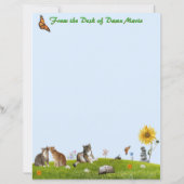 Cats, Flowers, and Butterflies Stationery (Rückseite)