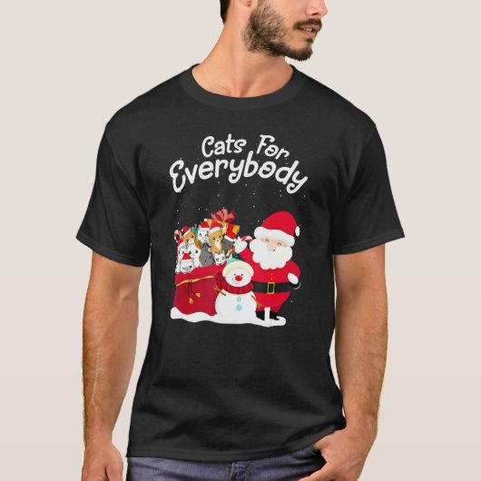 Cats For Everybody Cat Christmas Pajama Santa Ugly T-Shirt (Vorderseite)
