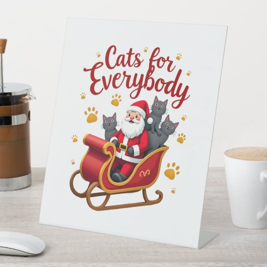 Cats For Everybody Cat Christmas Ugly Christmas Lo Sockelschild (In Situ)