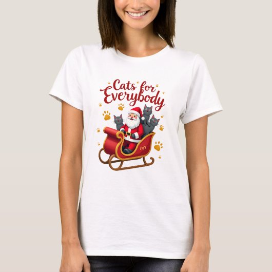 Cats For Everybody Cat Christmas Ugly Christmas Lo T-Shirt (Vorderseite)