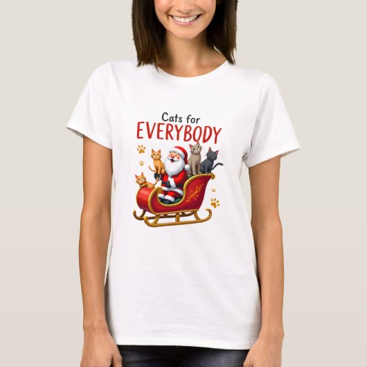 Cats For Everybody Cat Christmas Ugly Christmas Lo T-Shirt (Vorderseite)