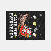 Cats For Everybody Christmas Cat Funny Xmas Cat Lo Fleecedecke (Vorderseite (Horizontal))