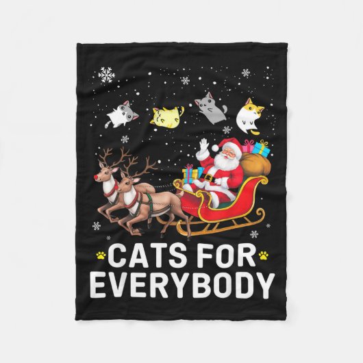 Cats For Everybody Christmas Cat Funny Xmas Cat Lo Fleecedecke (Vorderseite)