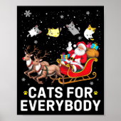 Cats For Everybody Christmas Cat Funny Xmas Cat Lo Poster (Vorne)