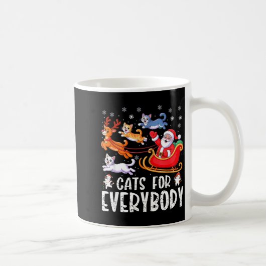 Cats For Everybody Christmas Cat Funny Xmas Men Wo Kaffeetasse (Rechts)