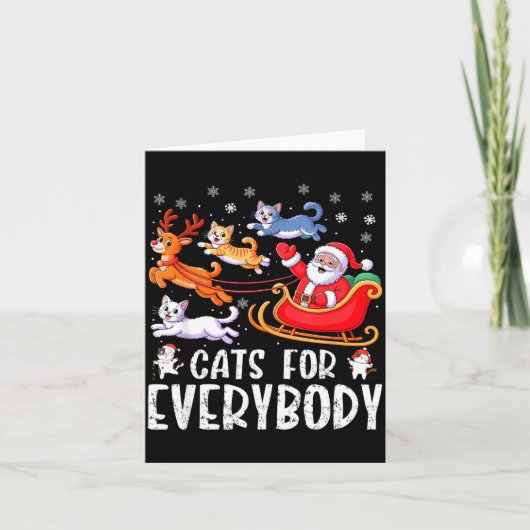 Cats For Everybody Christmas Cat Funny Xmas Men Wo Karte (Vorderseite)