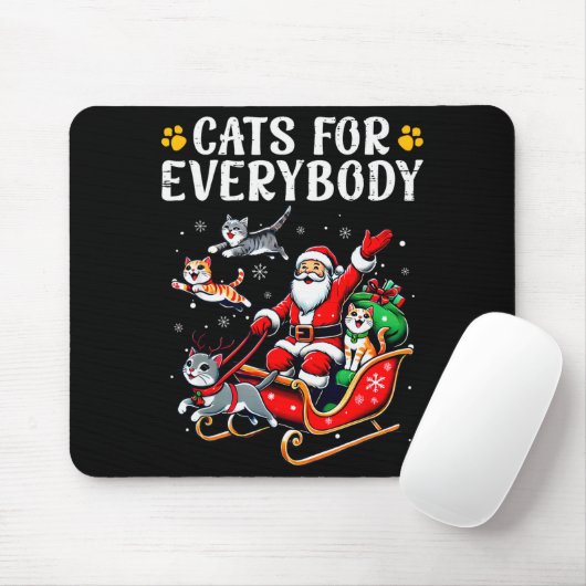 Cats For Everybody Christmas Cat Funny Xmas Men Wo Mousepad (Mit Mouse)