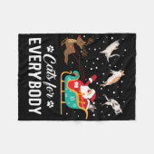 Cats For Everybody Christmas Cat Funny Xmas Santa  Fleecedecke (Vorderseite (Horizontal))