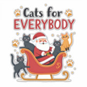 Cats For Everybody Christmas Cat Funny Xmas Women Aufkleber (Vorderseite)