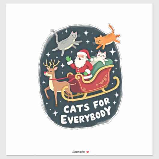 Cats For Everybody Christmas Cat Funny Xmas Women Aufkleber (Blatt)