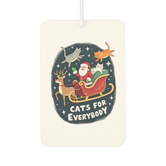 Cats For Everybody Christmas Cat Funny Xmas Women  Autolufterfrischer (Vorderseite)