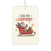 Cats For Everybody Christmas Cat Funny Xmas Women Autolufterfrischer (Vorderseite)