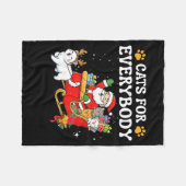Cats For Everybody Christmas Cat Funny Xmas Women Fleecedecke (Vorderseite (Horizontal))