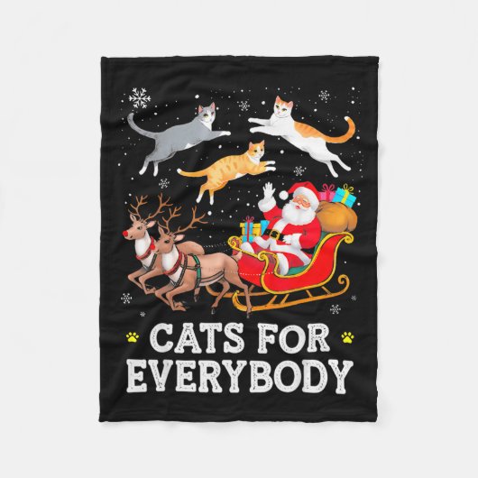 Cats For Everybody Christmas Cat Funny Xmas Women Fleecedecke (Vorderseite)