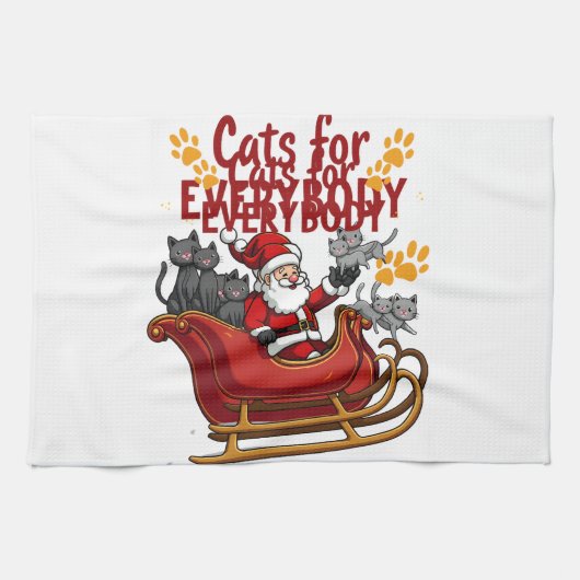 Cats For Everybody Christmas Cat Funny Xmas Women Geschirrtuch (Horizontal)
