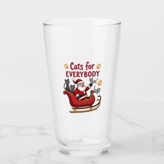 Cats For Everybody Christmas Cat Funny Xmas Women Glas (Vorderseite)
