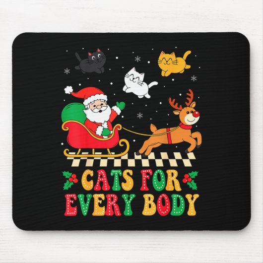 Cats For Everybody Christmas Cat Funny Xmas Women Mousepad (Vorne)