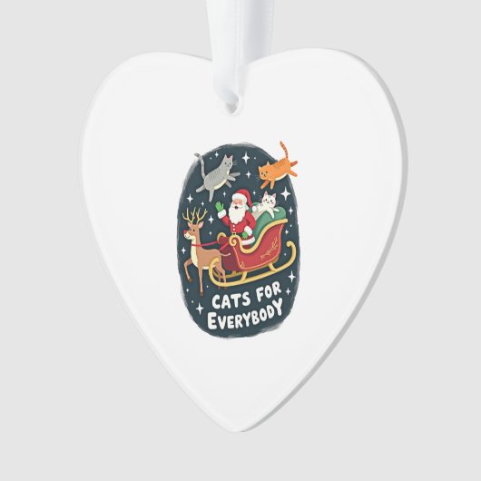 Cats For Everybody Christmas Cat Funny Xmas Women Ornament (Vorderseite)