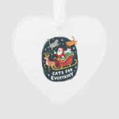 Cats For Everybody Christmas Cat Funny Xmas Women Ornament (Vorderseite)