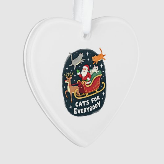 Cats For Everybody Christmas Cat Funny Xmas Women Ornament (Vorderseite)