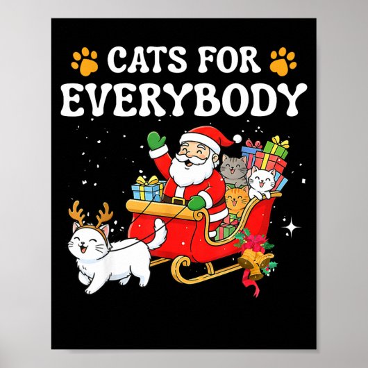 Cats For Everybody Christmas Cat Funny Xmas Women Poster (Vorne)