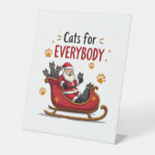 Cats For Everybody Christmas Cat Funny Xmas Women Sockelschild (Vorderseite)