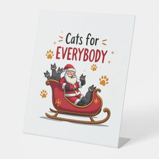 Cats For Everybody Christmas Cat Funny Xmas Women Sockelschild (Vorderseite)