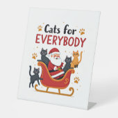 Cats For Everybody Christmas Cat Funny Xmas Women Sockelschild (Vorderseite)