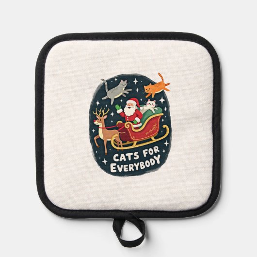 Cats For Everybody Christmas Cat Funny Xmas Women Topflappen (Vorderseite)