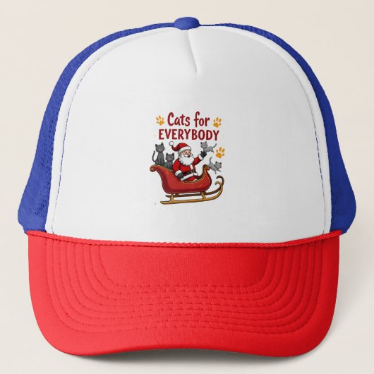 Cats For Everybody Christmas Cat Funny Xmas Women Truckerkappe (Vorderseite)