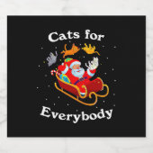 Cats for Everybody Christmas Cat Lover Schaumweinetikett (Einzelnes Label)