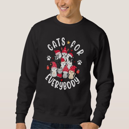 Cats For Everybody Christmas Cat Xmas Women Santa Sweatshirt (Vorderseite)